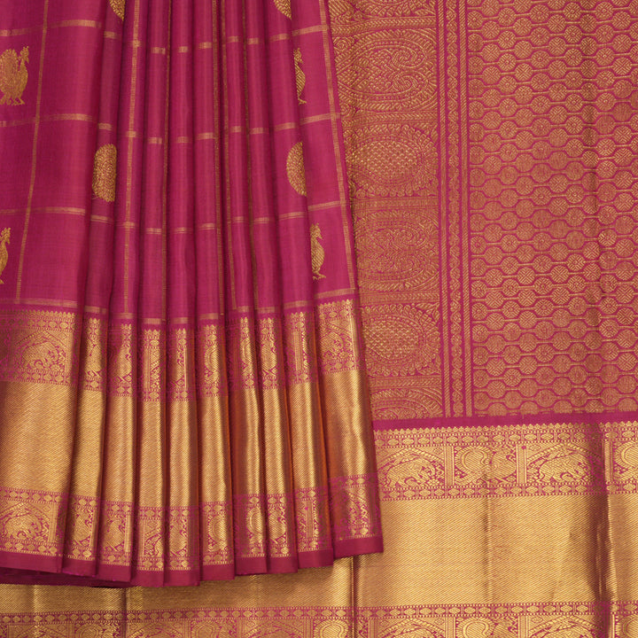 Hayagrivas Handloom Magenta Kanjivaram Silk Saree KBF618G2-7