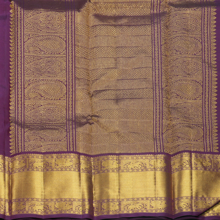 Hayagrivas Handloom Purple Kanjivaram Silk Saree KBF618G2-8