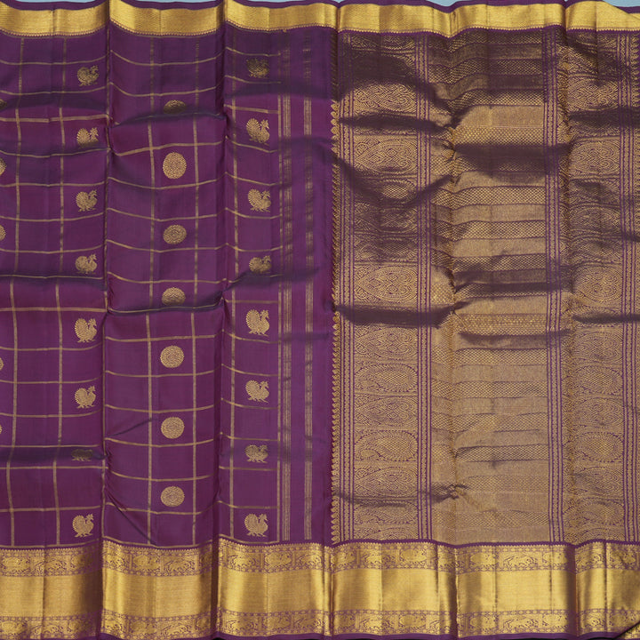 Hayagrivas Handloom Purple Kanjivaram Silk Saree KBF618G2-8