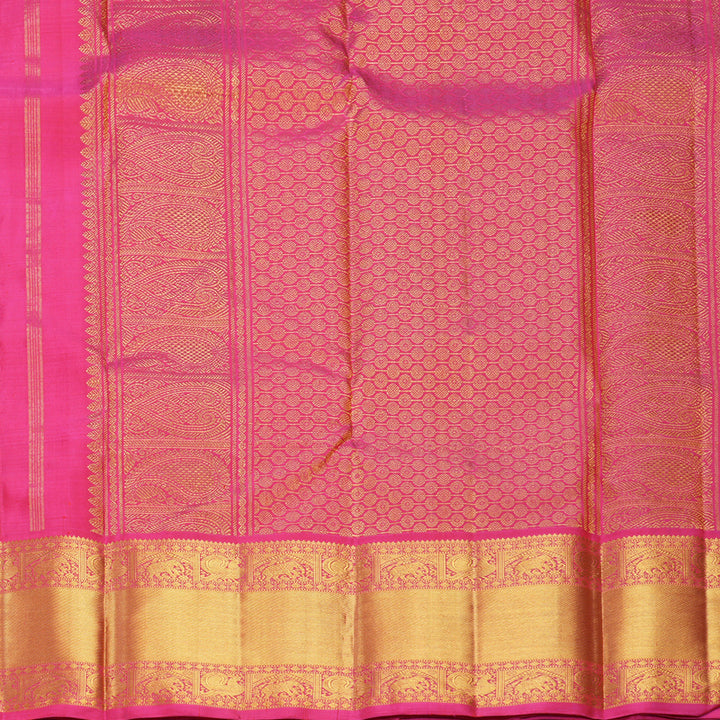 Hayagrivas Handloom Pink Kanjivaram Silk Saree KBF618G2-9