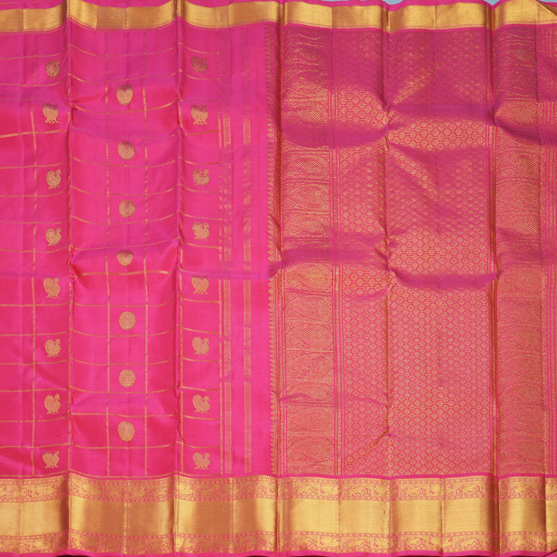 Hayagrivas Handloom Pink Kanjivaram Silk Saree KBF618G2-9