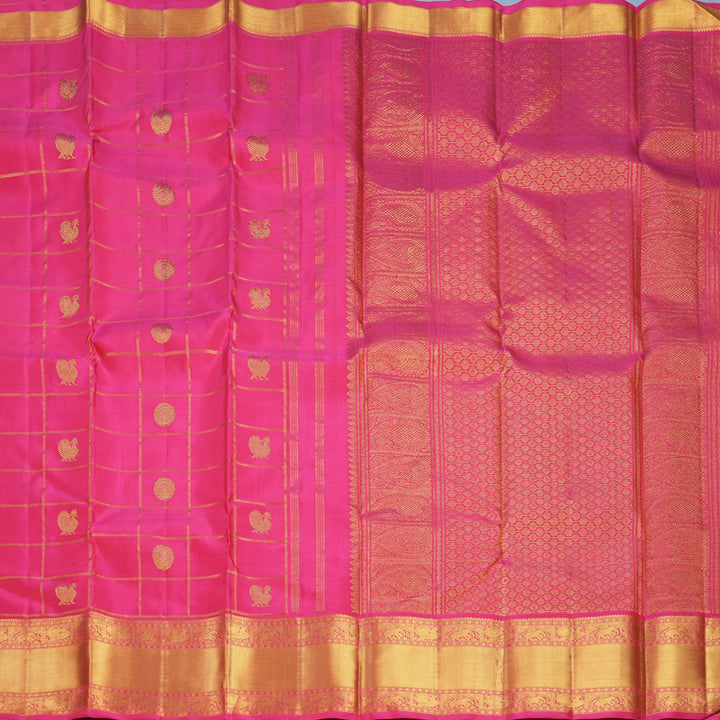 Hayagrivas Handloom Pink Kanjivaram Silk Saree KBF618G2-9