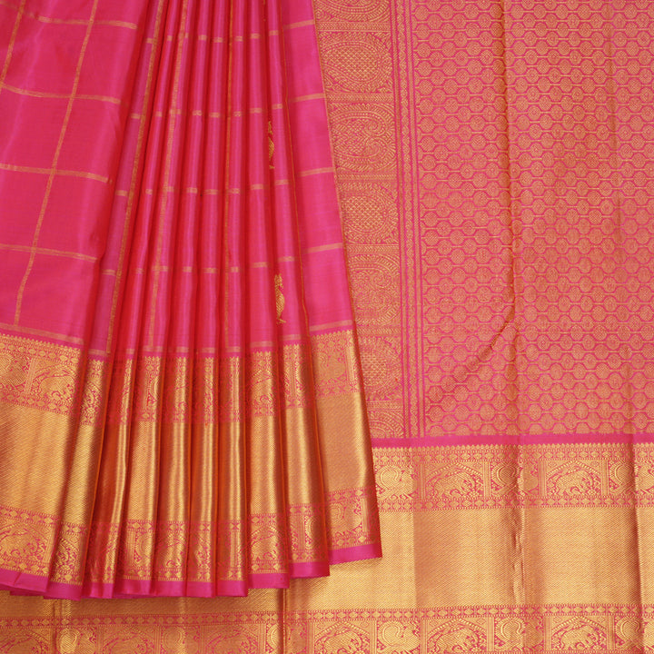 Hayagrivas Handloom Pink Kanjivaram Silk Saree KBF618G2-9