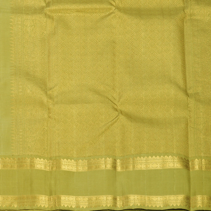 Hayagrivas Handloom Powder Blue Kanjivaram Silk Saree with Soft Olive Border KBF619G1-2