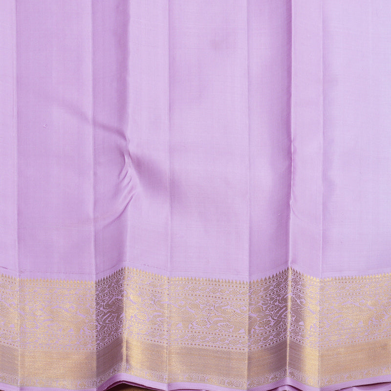 Hayagrivas Handloom Bright Teal Kanjivaram Silk Saree with Lilac Border KBF619G1-4