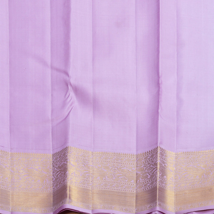 Hayagrivas Handloom Bright Teal Kanjivaram Silk Saree with Lilac Border KBF619G1-4