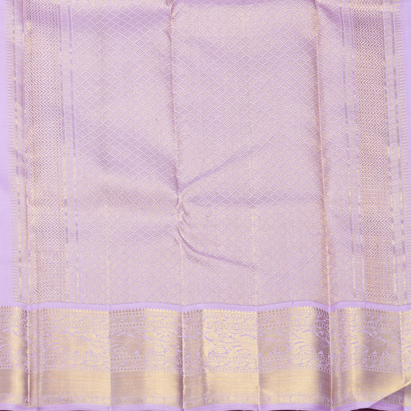 Hayagrivas Handloom Bright Teal Kanjivaram Silk Saree with Lilac Border KBF619G1-4