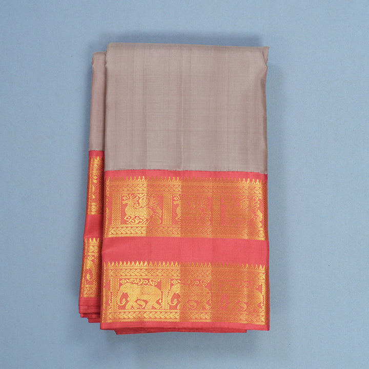 Hayagrivas Handloom Onion Pink Kanjivaram Silk Saree with Pink Border KBF619G2-1