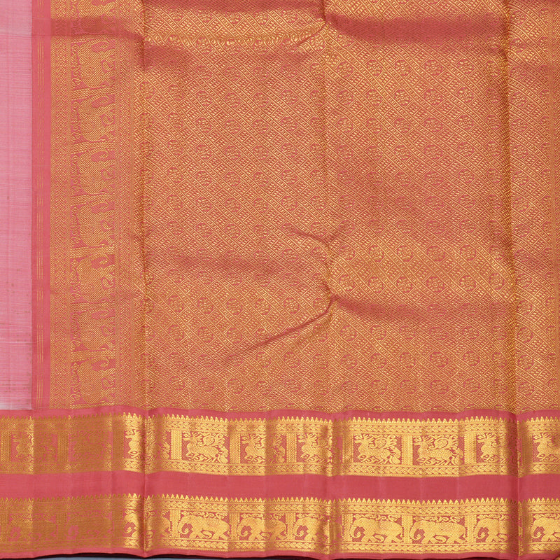 Hayagrivas Handloom Onion Pink Kanjivaram Silk Saree with Pink Border KBF619G2-1
