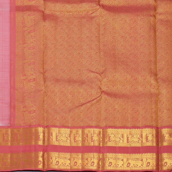 Hayagrivas Handloom Onion Pink Kanjivaram Silk Saree with Pink Border KBF619G2-1