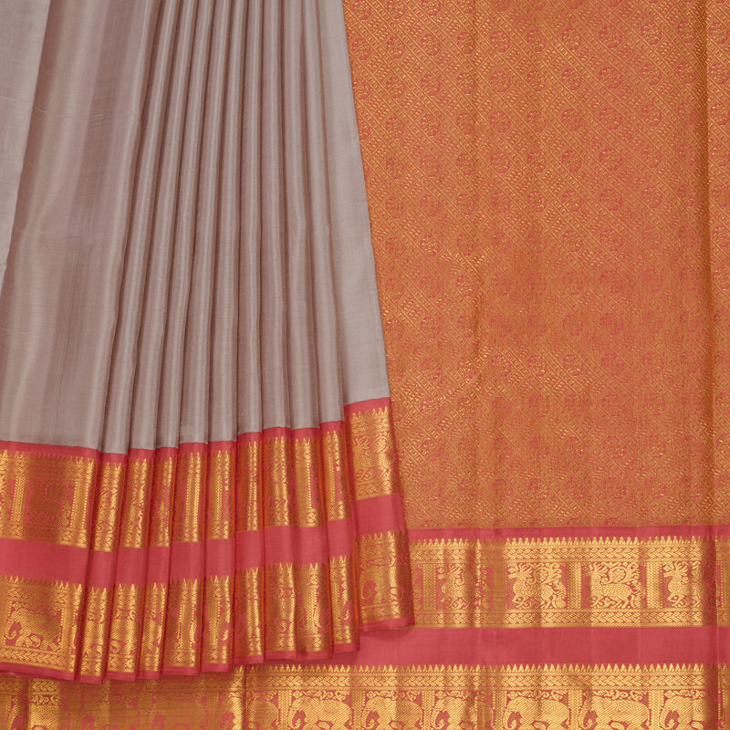 Hayagrivas Handloom Onion Pink Kanjivaram Silk Saree with Pink Border KBF619G2-1