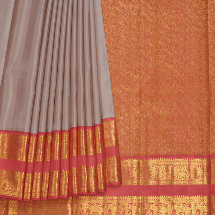 Hayagrivas Handloom Onion Pink Kanjivaram Silk Saree with Pink Border KBF619G2-1