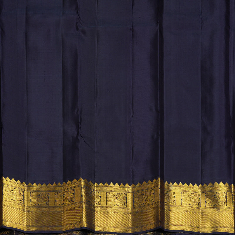 Hayagrivas Handloom Red Kanjivaram Silk Saree with Navy Blue Border KBF619G2-2
