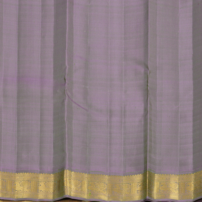 Hayagrivas Handloom Cream Kanjivaram Silk Saree with Dual Toned Lavender Border KBF619G3-1