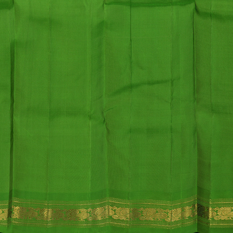 Hayagrivas Handloom Pista Green Kanjivaram Silk Saree with Parrot Green Border KBF61D2-1