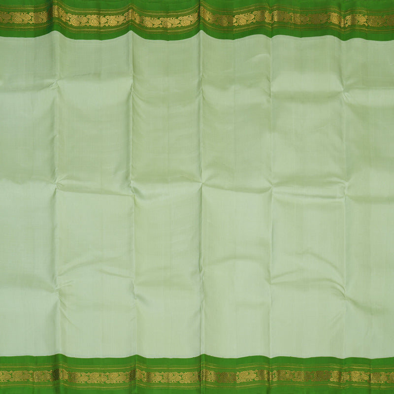 Hayagrivas Handloom Pista Green Kanjivaram Silk Saree with Parrot Green Border KBF61D2-1