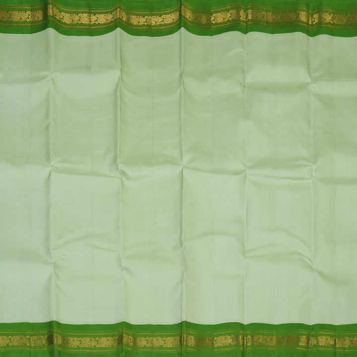 Hayagrivas Handloom Pista Green Kanjivaram Silk Saree with Parrot Green Border KBF61D2-1