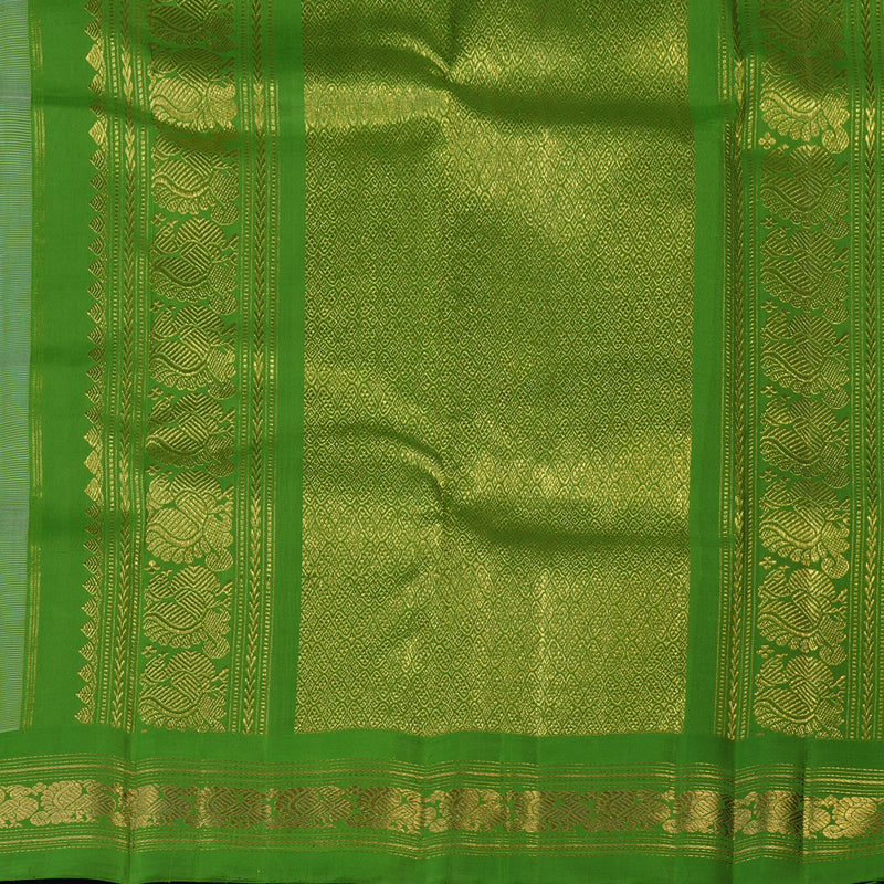 Hayagrivas Handloom Pista Green Kanjivaram Silk Saree with Parrot Green Border KBF61D2-1