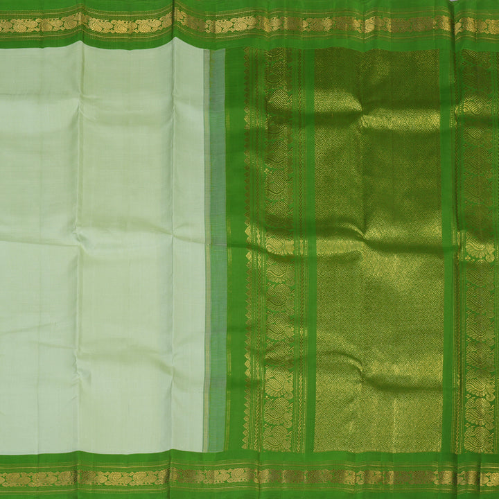 Hayagrivas Handloom Pista Green Kanjivaram Silk Saree with Parrot Green Border KBF61D2-1