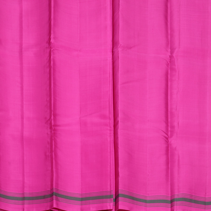Hayagrivas Handloom Mild Yellow Kanjivaram Silk Saree with Pink Border KBF620G1-3