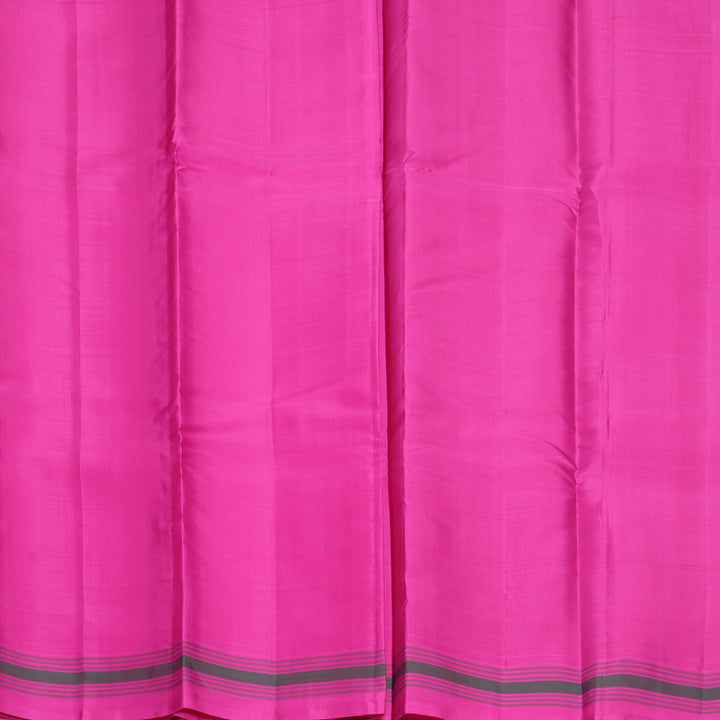 Hayagrivas Handloom Mild Yellow Kanjivaram Silk Saree with Pink Border KBF620G1-3