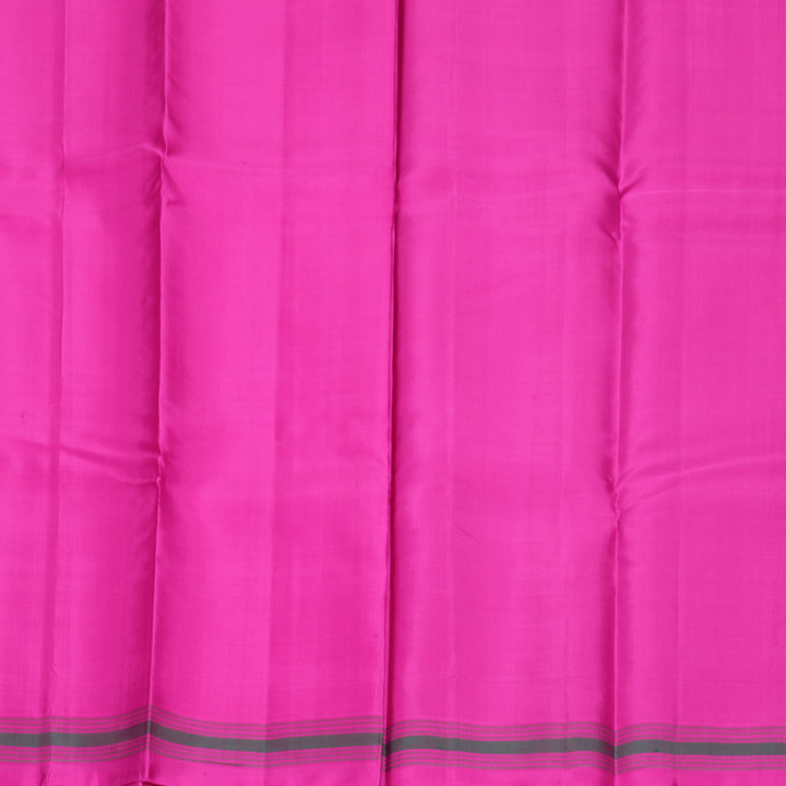 Hayagrivas Handloom Yellow Kanjivaram Silk Saree with Pink Border KBF620G1-5