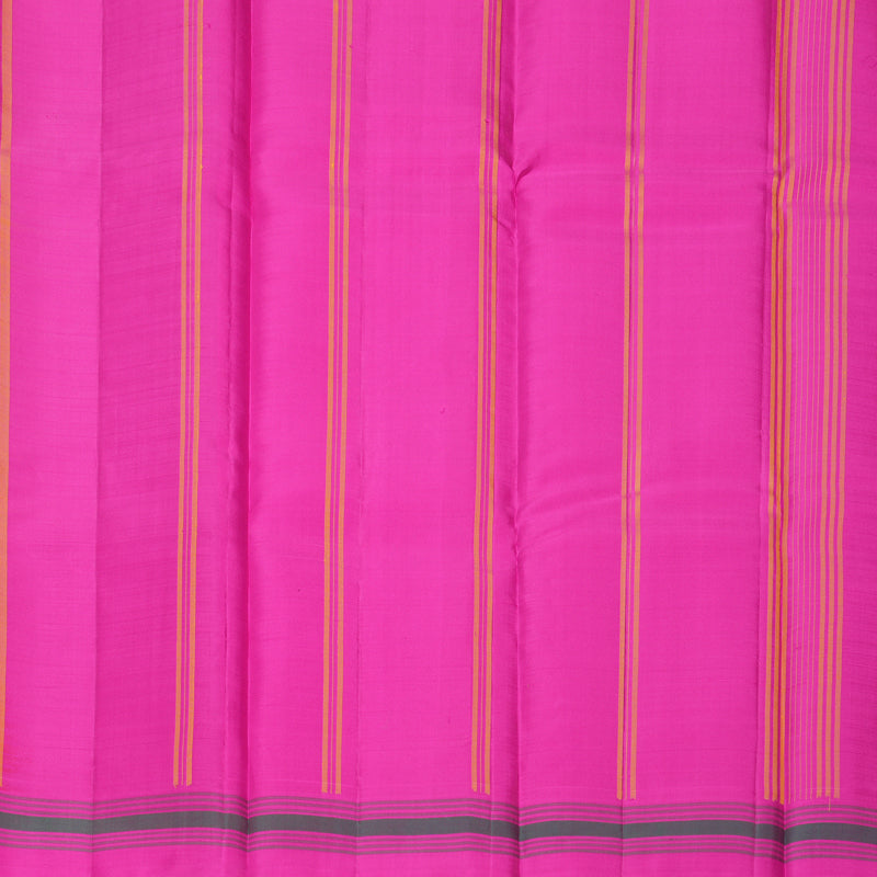 Hayagrivas Handloom Yellow Kanjivaram Silk Saree with Pink Border KBF620G1-5