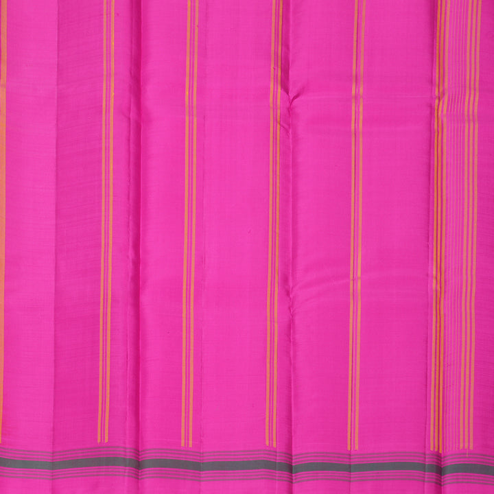 Hayagrivas Handloom Yellow Kanjivaram Silk Saree with Pink Border KBF620G1-5