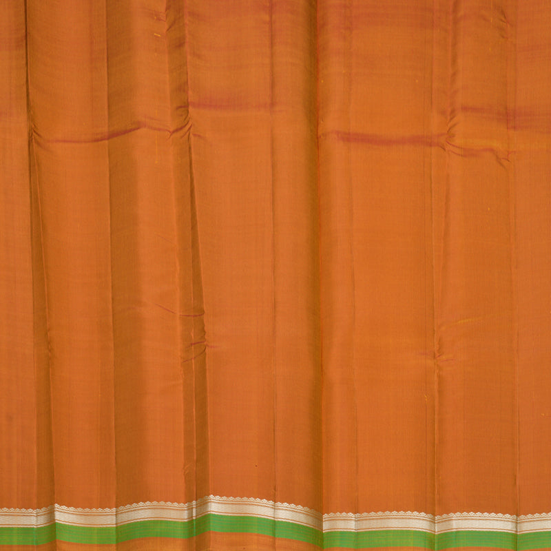 Hayagrivas Handloom Yellow Kanjivaram Silk Saree with Rust Orange Border KBF620G2-4