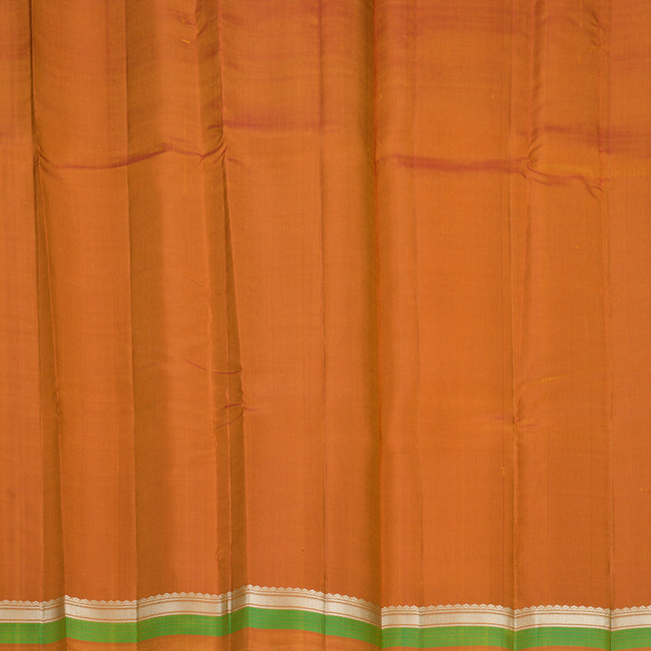 Hayagrivas Handloom Yellow Kanjivaram Silk Saree with Rust Orange Border KBF620G2-4