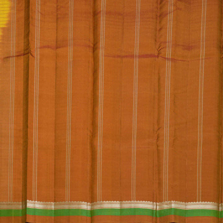 Hayagrivas Handloom Yellow Kanjivaram Silk Saree with Rust Orange Border KBF620G2-4