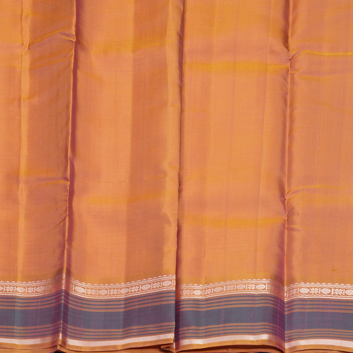 Hayagrivas Handloom Pink Kanjivaram Silk Saree with Golden Orange Border KBF620G2-5