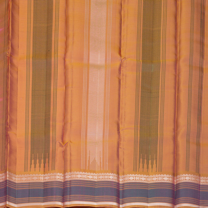 Hayagrivas Handloom Pink Kanjivaram Silk Saree with Golden Orange Border KBF620G2-5