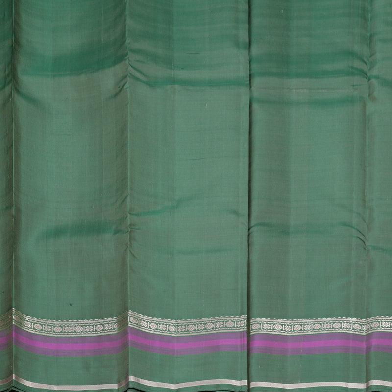 Hayagrivas Handloom Greige Kanjivaram Silk Saree with Green Border KBF620G2-7