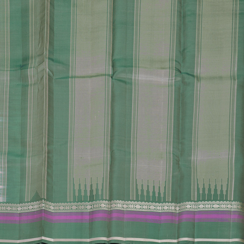 Hayagrivas Handloom Greige Kanjivaram Silk Saree with Green Border KBF620G2-7