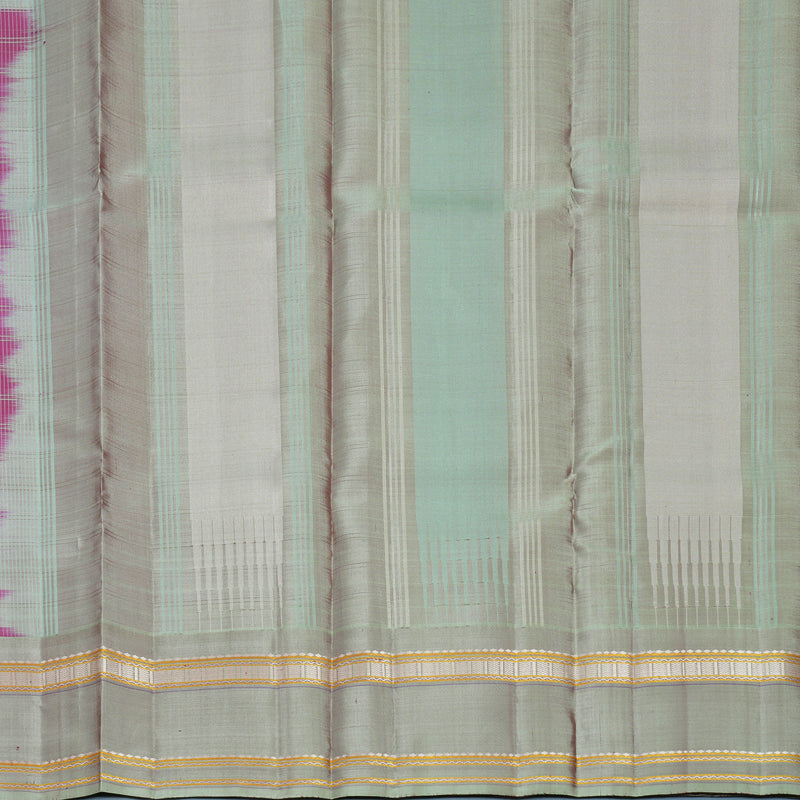 Hayagrivas Handloom Purple Kanjivaram Silk Saree with Mild Pastel Green Border KBF620G3-1