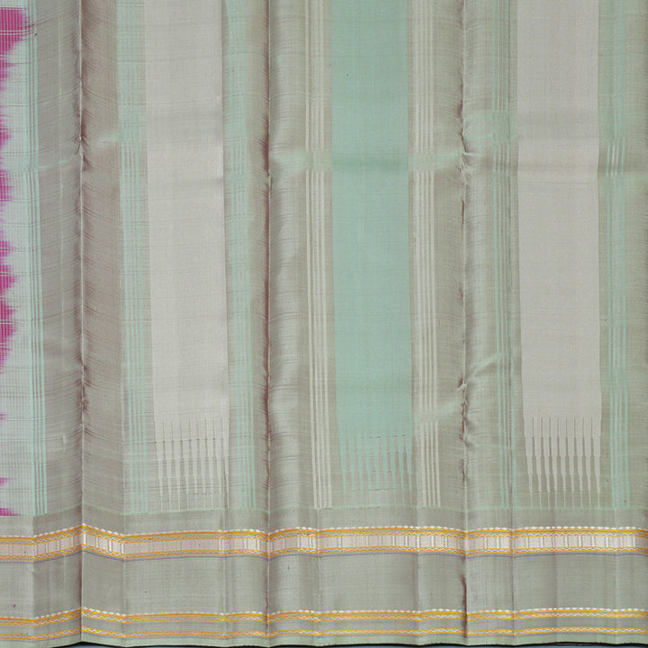Hayagrivas Handloom Purple Kanjivaram Silk Saree with Mild Pastel Green Border KBF620G3-1