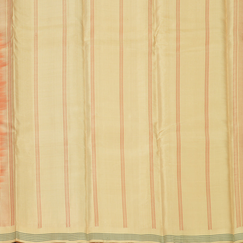 Hayagrivas Handloom Rust Orange Kanjivaram Silk Saree with Sandal Border KBF620G4-1