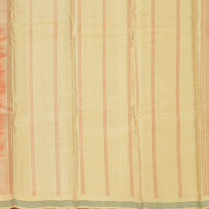 Hayagrivas Handloom Rust Orange Kanjivaram Silk Saree with Sandal Border KBF620G4-1