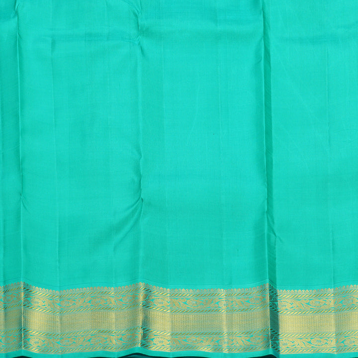 Hayagrivas Handloom Purple Kanjivaram Silk Saree with Sea Green Border KBF622G1-1