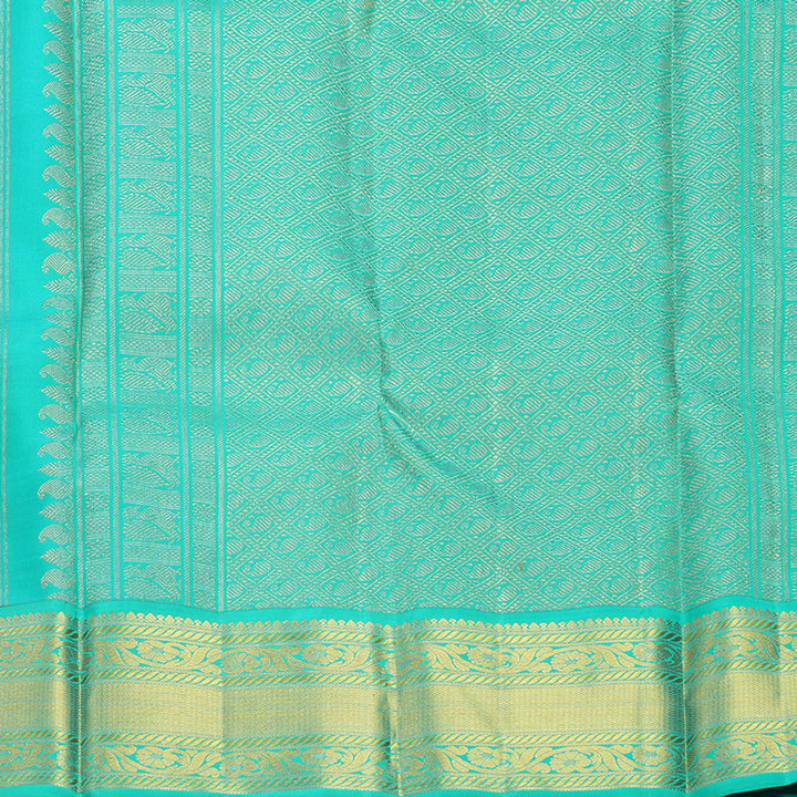 Hayagrivas Handloom Purple Kanjivaram Silk Saree with Sea Green Border KBF622G1-1