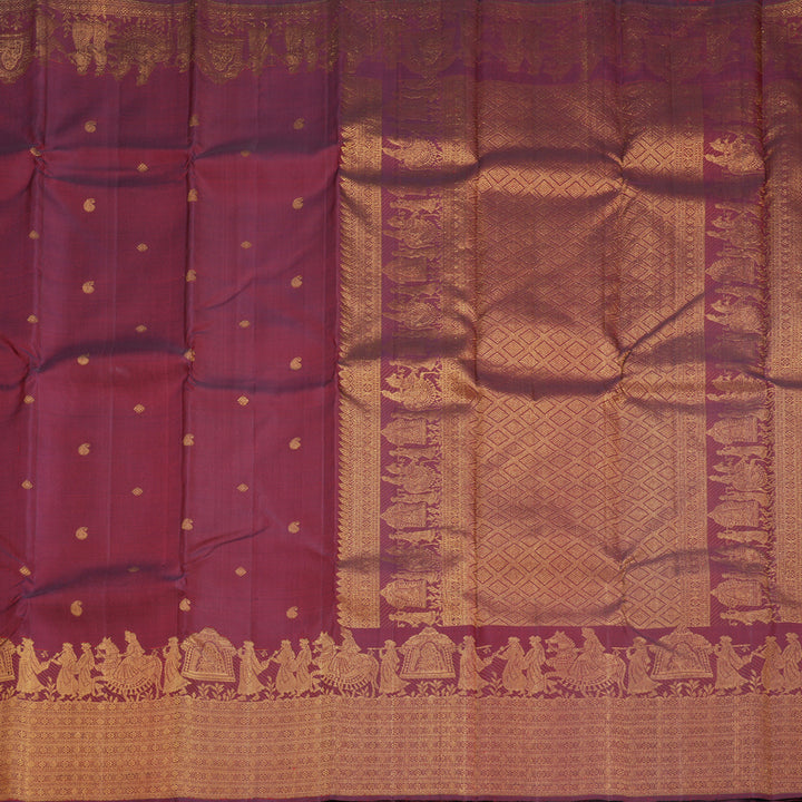 Hayagrivas Handloom Maroon Kanjivaram Silk Saree KBF622G5-1