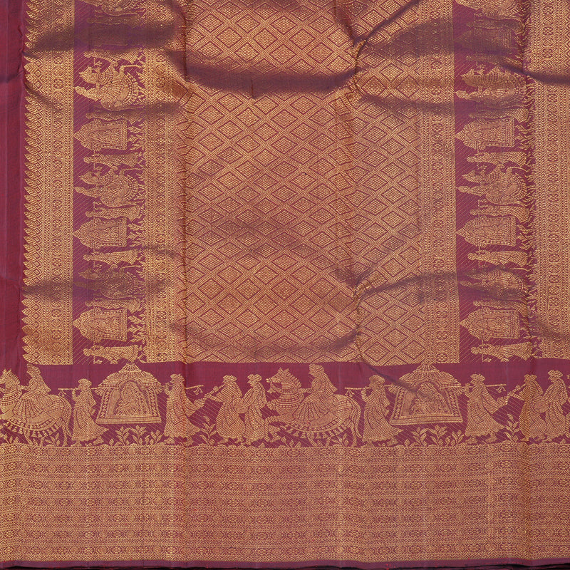 Hayagrivas Handloom Maroon Kanjivaram Silk Saree KBF622G5-1