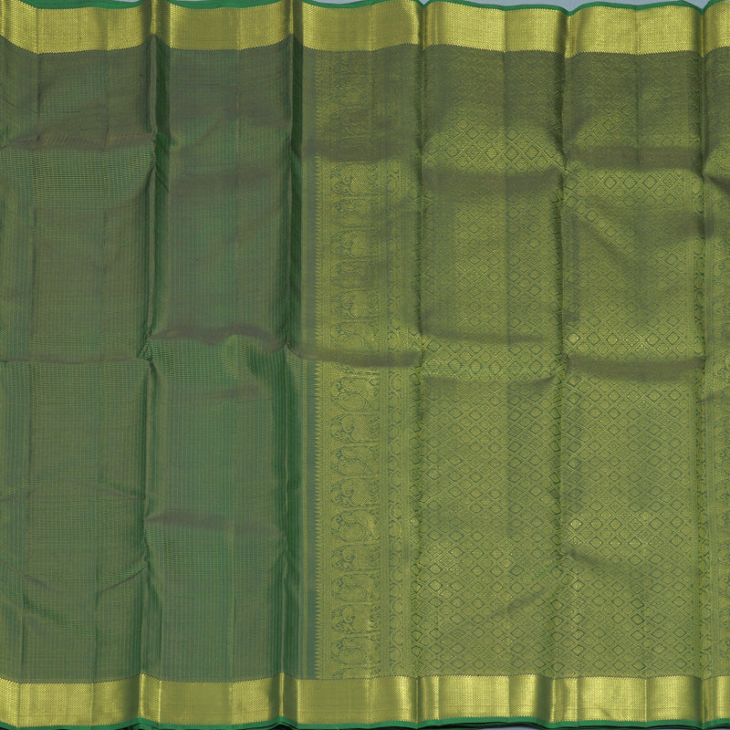 Hayagrivas Handloom Bottle Green Kanjivaram Silk Saree KBF622G6-1