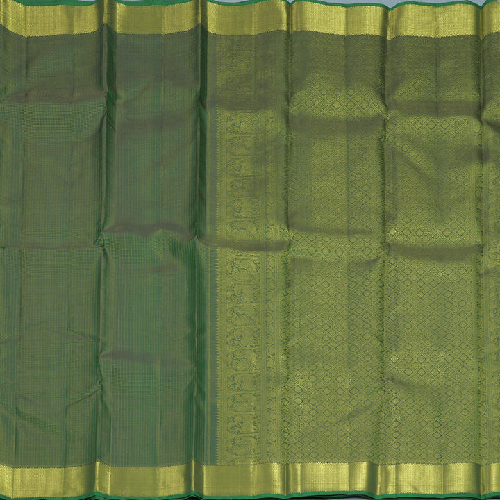 Hayagrivas Handloom Bottle Green Kanjivaram Silk Saree KBF622G6-1