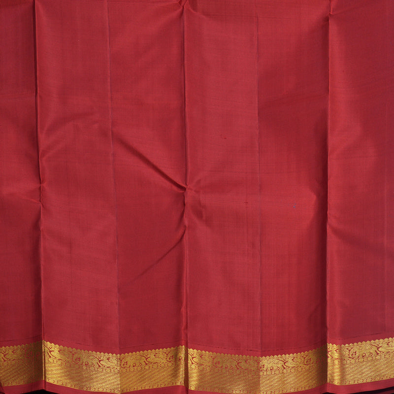 Hayagrivas Handloom MS Blue Kanjivaram Silk Saree with Red Border KBF623G2-2