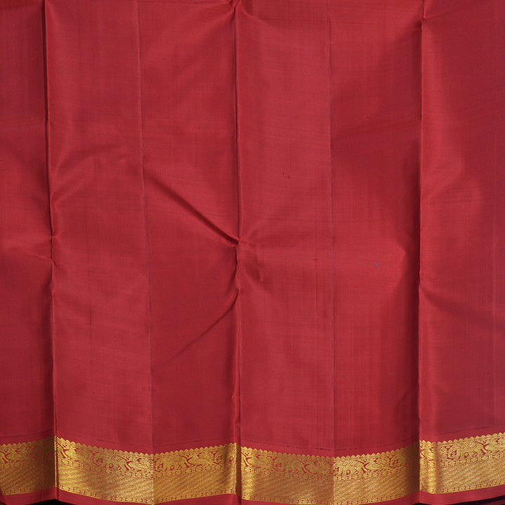 Hayagrivas Handloom MS Blue Kanjivaram Silk Saree with Red Border KBF623G2-2