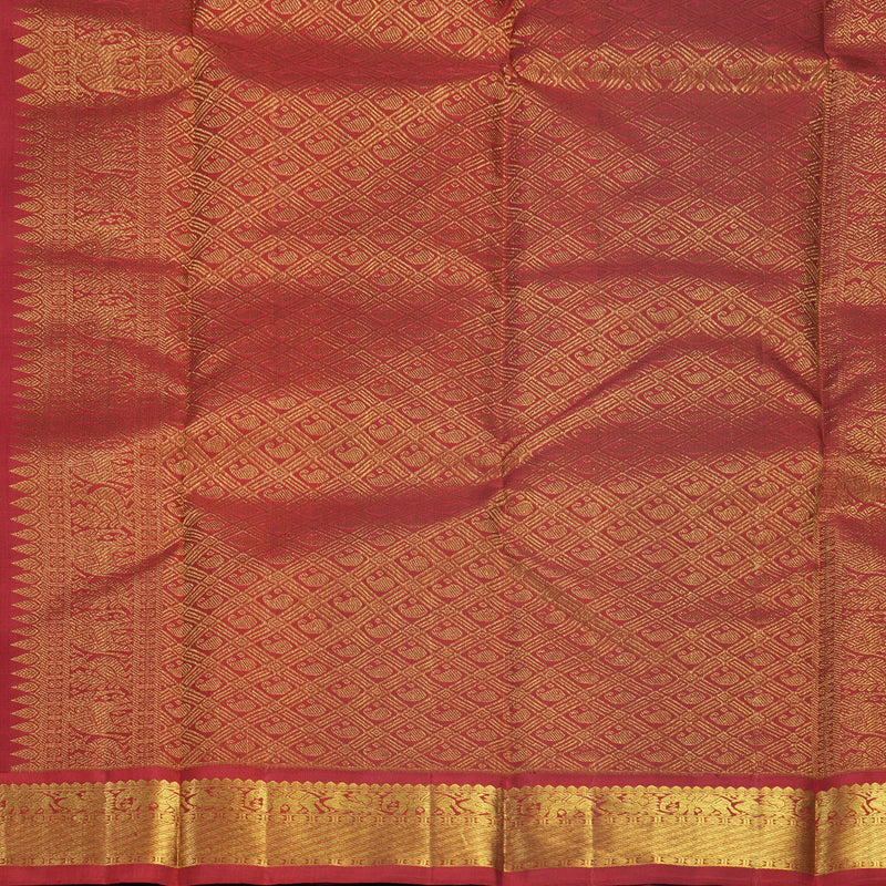 Hayagrivas Handloom MS Blue Kanjivaram Silk Saree with Red Border KBF623G2-2
