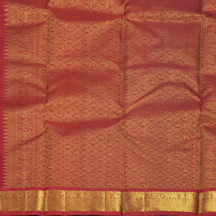 Hayagrivas Handloom MS Blue Kanjivaram Silk Saree with Red Border KBF623G2-2