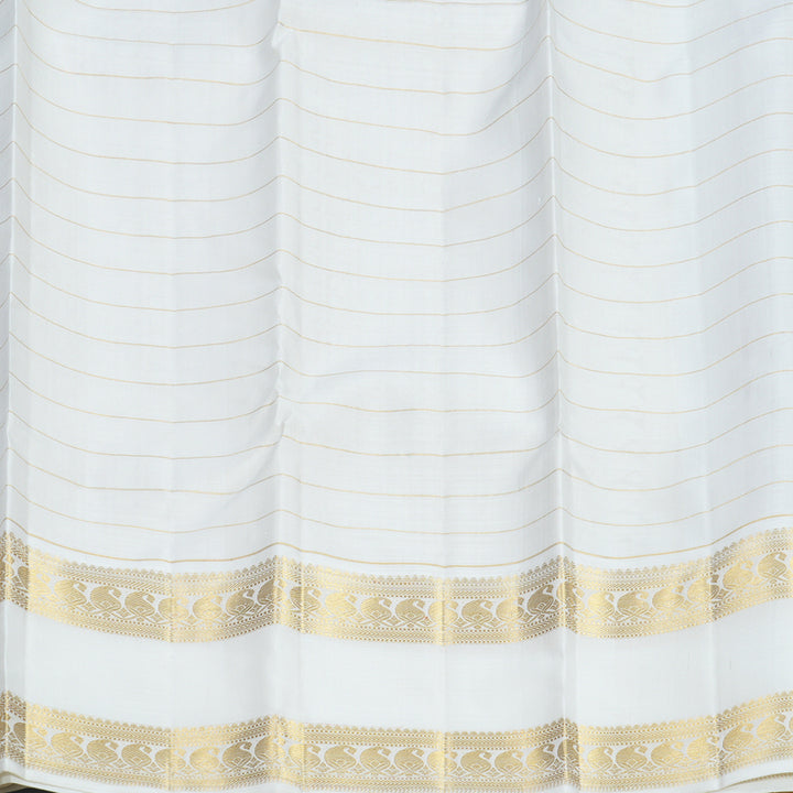 Hayagrivas Handloom Brown Kanjivaram Silk Saree with Milk-White Border KBF623G3-1